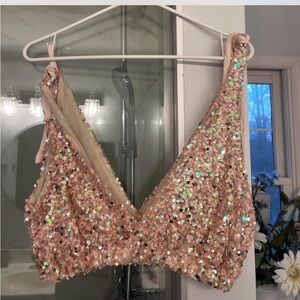 Free people sparkly pink top